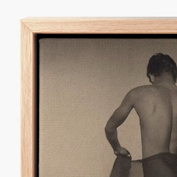Male Nude Draped in Vetti - Lionel Wendt Queer Art Print / Canvas Light Wood-framed Sepia-toned Photograph Man, Cultural Drapery Prints