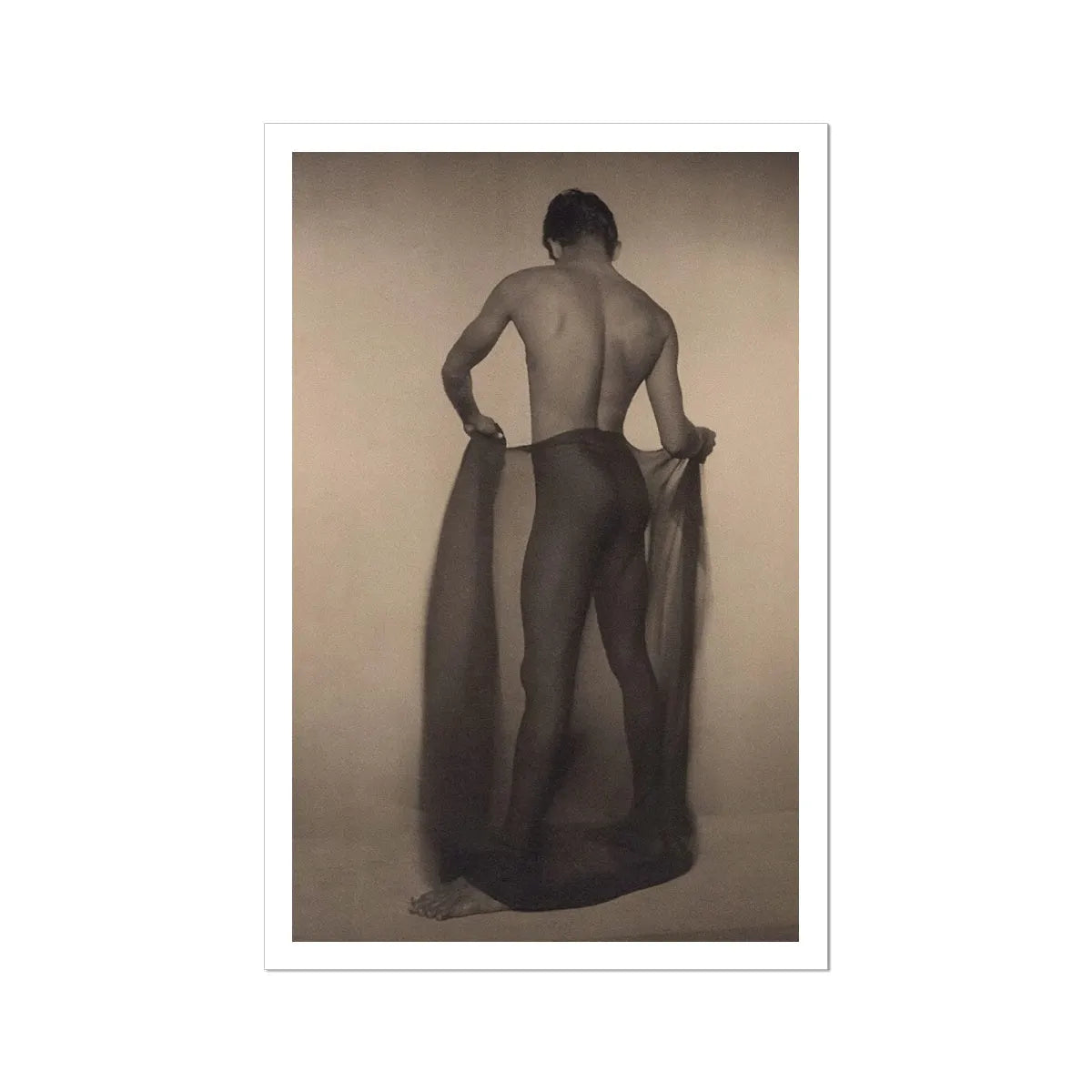 Male Nude Draped In Vetti By Lionel Wendt Fine Art Print - Posters Prints & Visual Artwork - Aesthetic Art