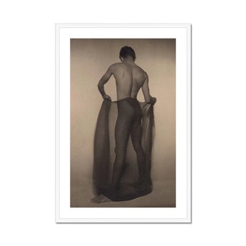 Male Nude Draped in Vetti - Lionel Wendt Queer Art Print, Artistic Black White Photograph View Nude Figure Draped