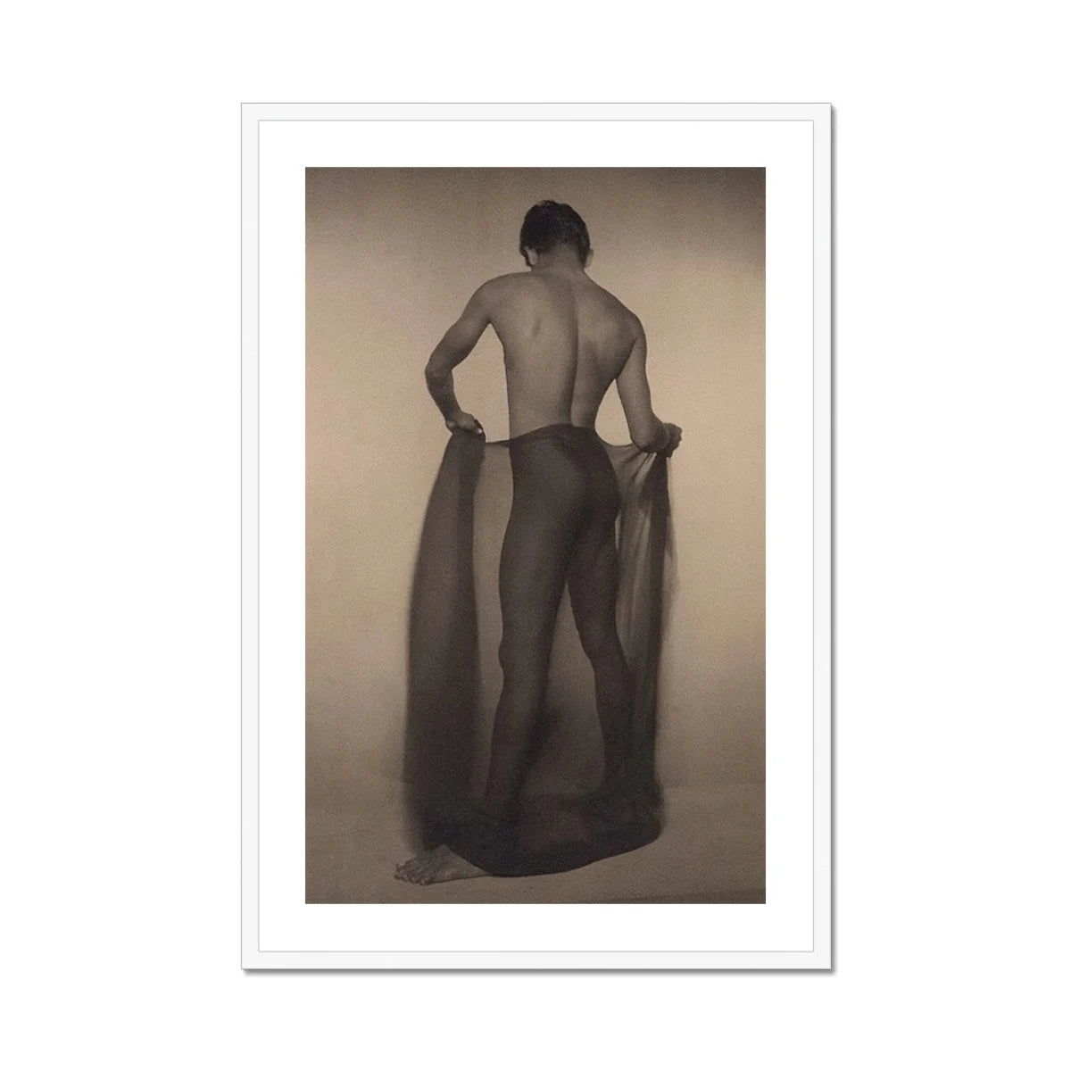 Male Nude Draped in Vetti - Lionel Wendt Queer Art Print