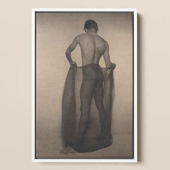Male Nude Draped in Vetti - Lionel Wendt Queer Art Print / Canvas, 12x18’’ / 31x46cm / White Frame, Posters Prints & Visual Artwork, Toby