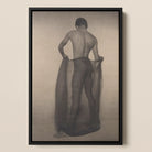 Male Nude Draped in Vetti Lionel Wendt Queer Framed Canvas, Framed Black and White Photograph Person’s Partially Draped Fabric