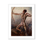 Male Nude with Drawn Bow H. Willard Ortlip Art Print, Oil Painting Nude Male Archer