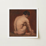 Male Nude from the Back - William Etty Art Print / Canvas Framed Reproduction Classical Oil Painting Figure Etty’s, Gay, Prints