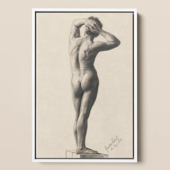 Male Nude - Gustav Klimt Fine Art Print / Canvas, 12x18’’ / 31x46cm / White Frame, Posters Prints & Visual Artwork, Toby Leon