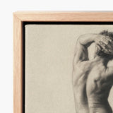 Black-and-white Canvas Print Muscular Man Hand Hair Framed Gustav Klimt Fine, Art, Male Nude