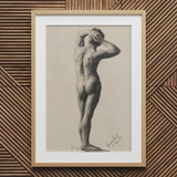 Male Nude - Gustav Klimt Fine Art Print / Canvas Wooden Framed Charcoal Male Figure Gustav Klimt Fine, Fine Art Print, Nude