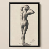 Male Nude Gustav Klimt Framed Canvas, Framed Nude Figure