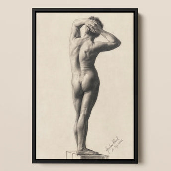 Male Nude Gustav Klimt Framed Canvas, Framed Nude Figure