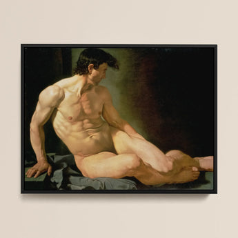 Nu masculin - Joseph Galvan Tirage d’art / Toile, 16x12’’ / 41x31cm / Cadre noir, Affiches, estampes et œuvres d’art visuel, Toby Leon