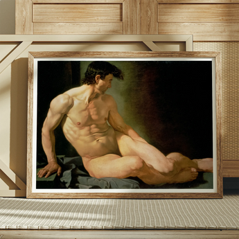 Male Nude - Joseph Galvan Fine Art Print / Canvas Wooden Framed Classical, Umber Shadow Prints