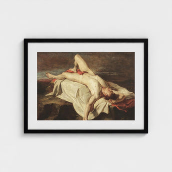 Male Nude Lying on a Shroud Rocks - William Etty Fine Art Print / Canvas, Prints