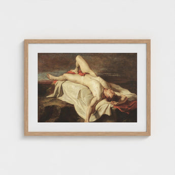 Male Nude Lying on a Shroud Rocks - William Etty Fine Art Print / Canvas, Prints