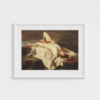 Male Nude Lying on a Shroud Rocks - William Etty Fine Art Print / Canvas, Prints