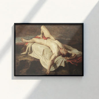 Black-framed Reproduction Classical Painting Death Socrates Jacques-louis David William Etty Fine, Art, Print