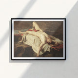 Black-framed Art Print Classical Nude Painting Two Figures William Etty Fine