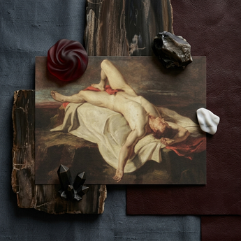 Male Nude Lying on a Shroud Rocks - William Etty Fine Art Print / Canvas Classical Oil Painting Nude Male Figure Draped Fabric William Etty