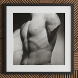 Male Nude Marble Torso Art Print / Canvas, 12x12’’ / 31x31cm / Black Frame / Matboard, Posters Prints & Visual Artwork, Toby Leon