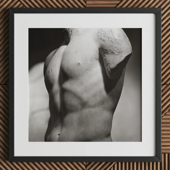 Male Nude Marble Torso Art Print / Canvas, 12x12’’ / 31x31cm / Black Frame / Matboard, Posters Prints & Visual Artwork, Toby Leon