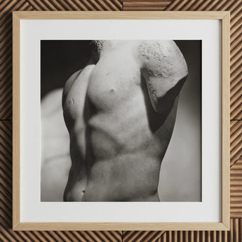 Male Nude Marble Torso Art Print / Canvas, 12x12’’ / 31x31cm / Natural Frame / Matboard, Posters Prints & Visual Artwork, Toby Leon