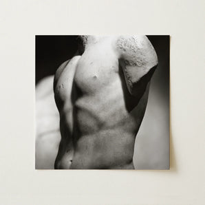 Male Nude Marble Torso Art Print / Canvas, Male Nude, Roman Marble Fragment, Black-and-white Photography Collapses, Hadrianic Sculptor’s