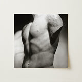 Male Nude Marble Torso Art Print / Canvas Black-and-white Photographic Classical Sculpture Defined, Roman Fragment, Photography Collapses,