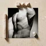 Male Nude Marble Torso Art Print / Canvas Black-and-white Photographic Classical Sculpture Upper, Roman Fragment, Photography Collapses,