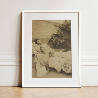 Male Nude Reclining - Vincenzo Galdi Fine Art Print / Canvas, 12x16’’ / 31x41cm / White Frame / Matboard, Posters Prints & Visual Artwork,