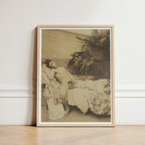 Male Nude Reclining - Vincenzo Galdi Fine Art Print / Canvas Sepia-toned Framed Figure Outdoor Encased Galdi’s 19th-century, Prints