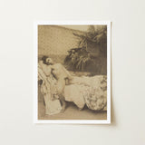 Male Nude Reclining - Vincenzo Galdi Fine Art Print / Canvas Vintage Sepia-toned Photographic Framed Simple White Border Galdi’s