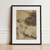 Male Nude Reclining - Vincenzo Galdi Fine Art Print / Canvas Black-framed Art Print Sepia-toned Photograph Two Nude Figures Vincenzo