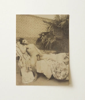 Sepia-toned Photographic Print Nude Male Figure Draped Fabric Vincenzo Galdi’s 19th-century, Reclining, Galdi Fine Art