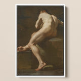 Male Nude Seen from Behind - Ubaldo Gandolfi Fine Art Print / Canvas, 12x18’’ / 31x46cm / White Frame, Posters Prints & Visual Artwork,