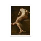 Male Nude Seen from Behind - Ubaldo Gandolfi Fine Art Print / Canvas Nude Male Figure Seated Ubaldo Gandolfi, Gandolfi Fine Art, Celestial