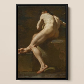 Male Nude Seen from Behind Ubaldo Gandolfi Framed Canvas, Framed Nude Male Figure