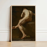 Male Nude Seen from Behind - Ubaldo Gandolfi Fine Art Print / Canvas Framed Classical Oil Painting Figure Dynamic, Celestial Constellation