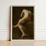 Male Nude Seen from Behind - Ubaldo Gandolfi Fine Art Print / Canvas Framed Classical Painting Figure Dynamic Pose, Celestial Constellation