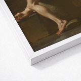 Male Nude Seen from Behind - Ubaldo Gandolfi Fine Art Print / Canvas White Framed Classical Painting Bare Feet, Celestial Constellation