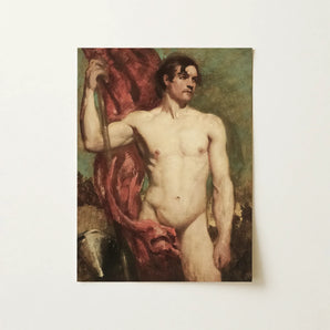 Male Nude Standard Bearer - William Etty Art Print / Canvas, 12x16’’ / 31x41cm / Unframed / no Border, Posters Prints & Visual Artwork,