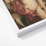 Male Nude Standard Bearer - William Etty Art Print / Canvas White Framed Classical Painting Rich Red, Sinewy Form Bathed Prints