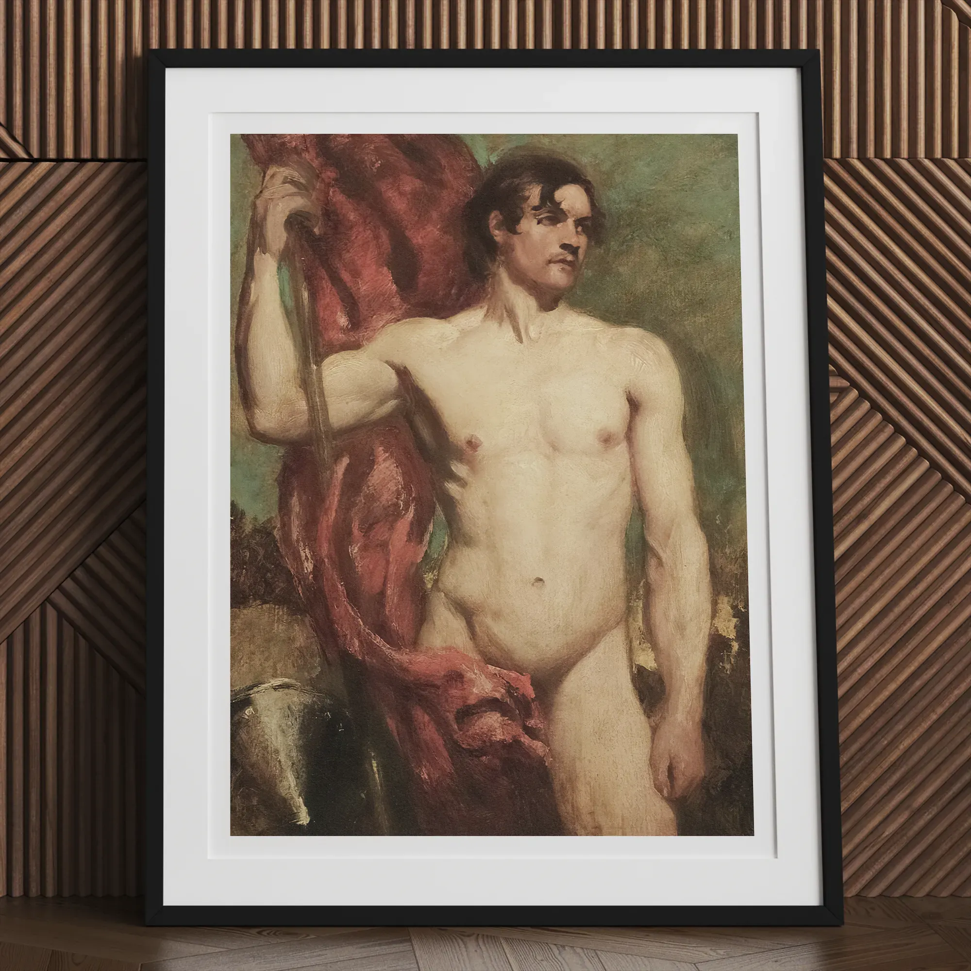 Male Nude As a Standard Bearer - William Etty Gay Art Print - Posters Prints & Visual Artwork - Aesthetic Art