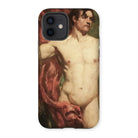 Male Nude Standard Bearer - William Etty Iphone Case, 12 / Matte, Phone Case Classical Nude Male Figure Painting Red