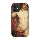 Male Nude Standard Bearer - William Etty Iphone Case, 12 Mini / Matte, Phone Case Classical Nude Male Figure Painting Red
