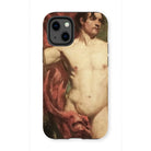 Male Nude Standard Bearer - William Etty Iphone Case, 13 Mini / Matte, Phone Case Classical Nude Painting Male Figure Red