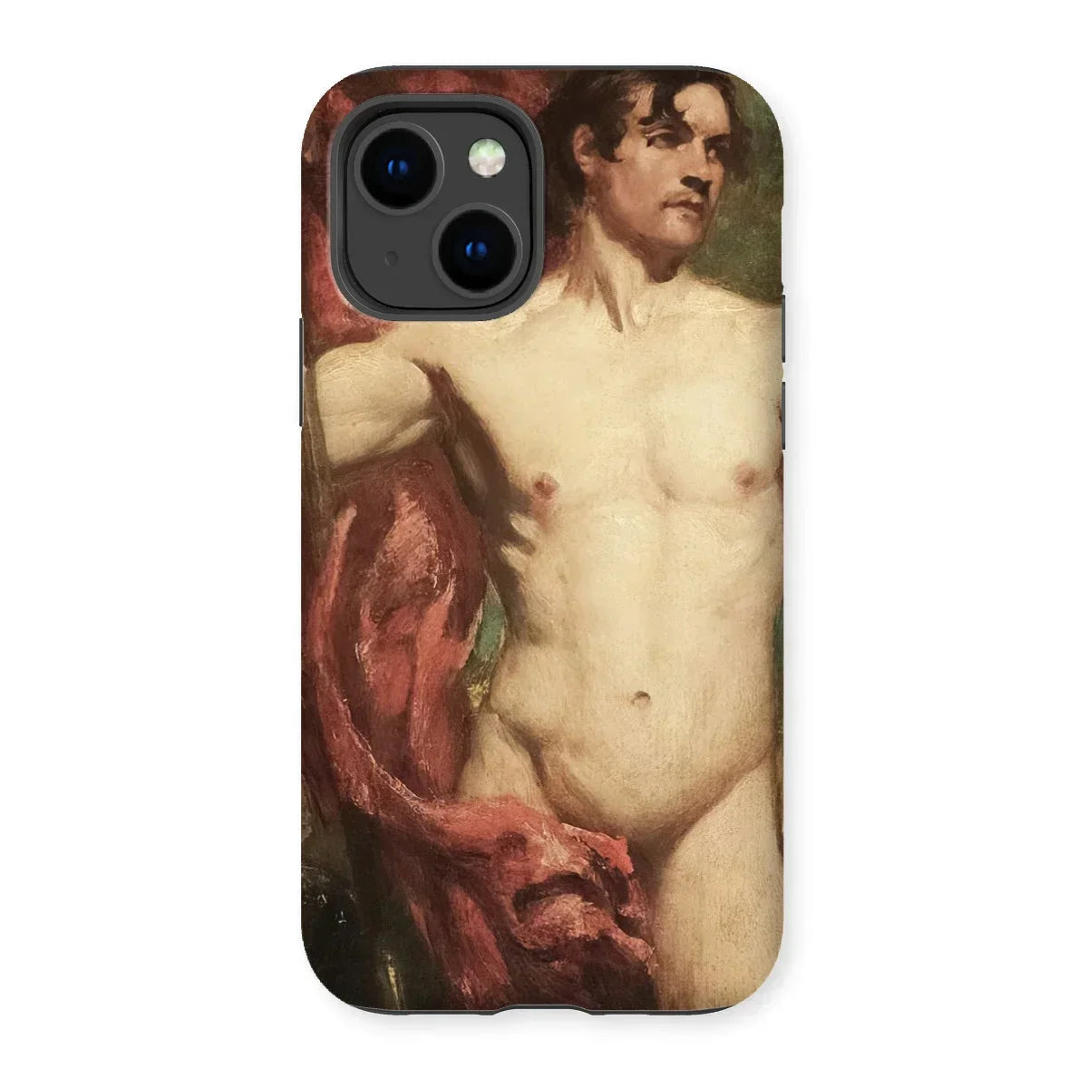 Male Nude Standard Bearer - William Etty Iphone Case, 14 / Matte, Phone Case Classical Nude Male Figure Painting Red