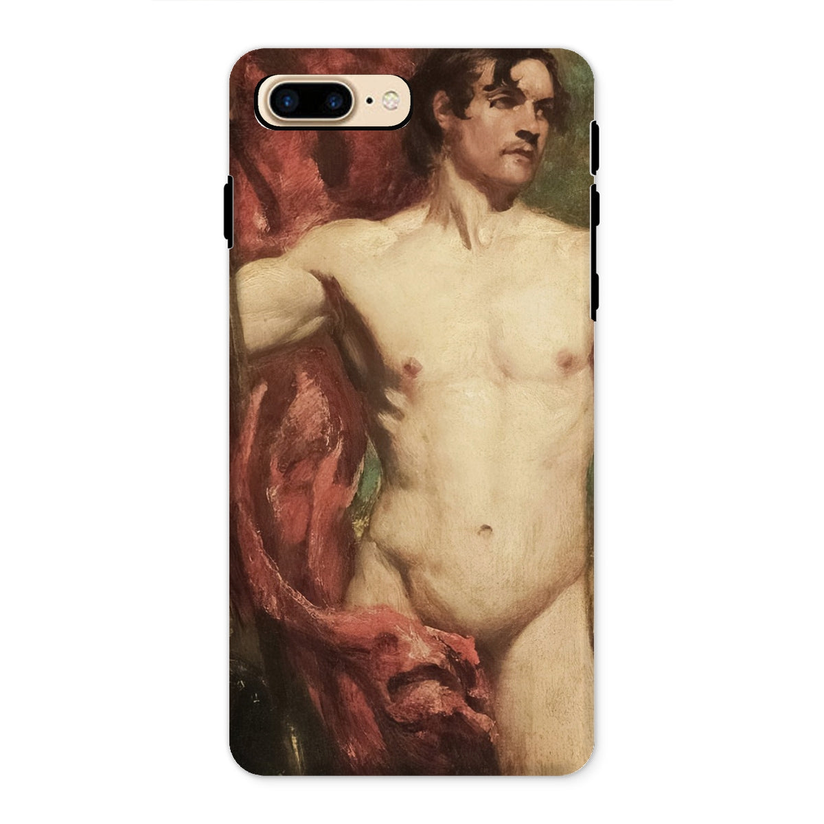 Male Nude Standard Bearer William Etty Iphone Case, 8 Plus / Matte, Phone Case Classical Nude Painting Male Figure Red