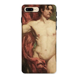 Male Nude Standard Bearer - William Etty Iphone Case, 8 Plus / Matte, Phone Case Classical Nude Painting Male Figure Red