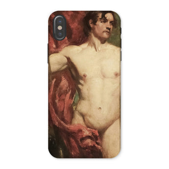 Male Nude Standard Bearer - William Etty Iphone Case, x / Matte, Phone Case Classical Nude Male Figure Painting Red