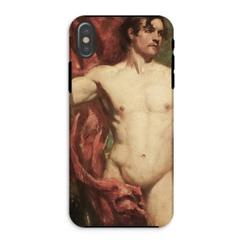 Male Nude Standard Bearer - William Etty Phone Case Iphone Xs / Matte Phone Case Classical Nude Painting Male Figure Red William Etty,