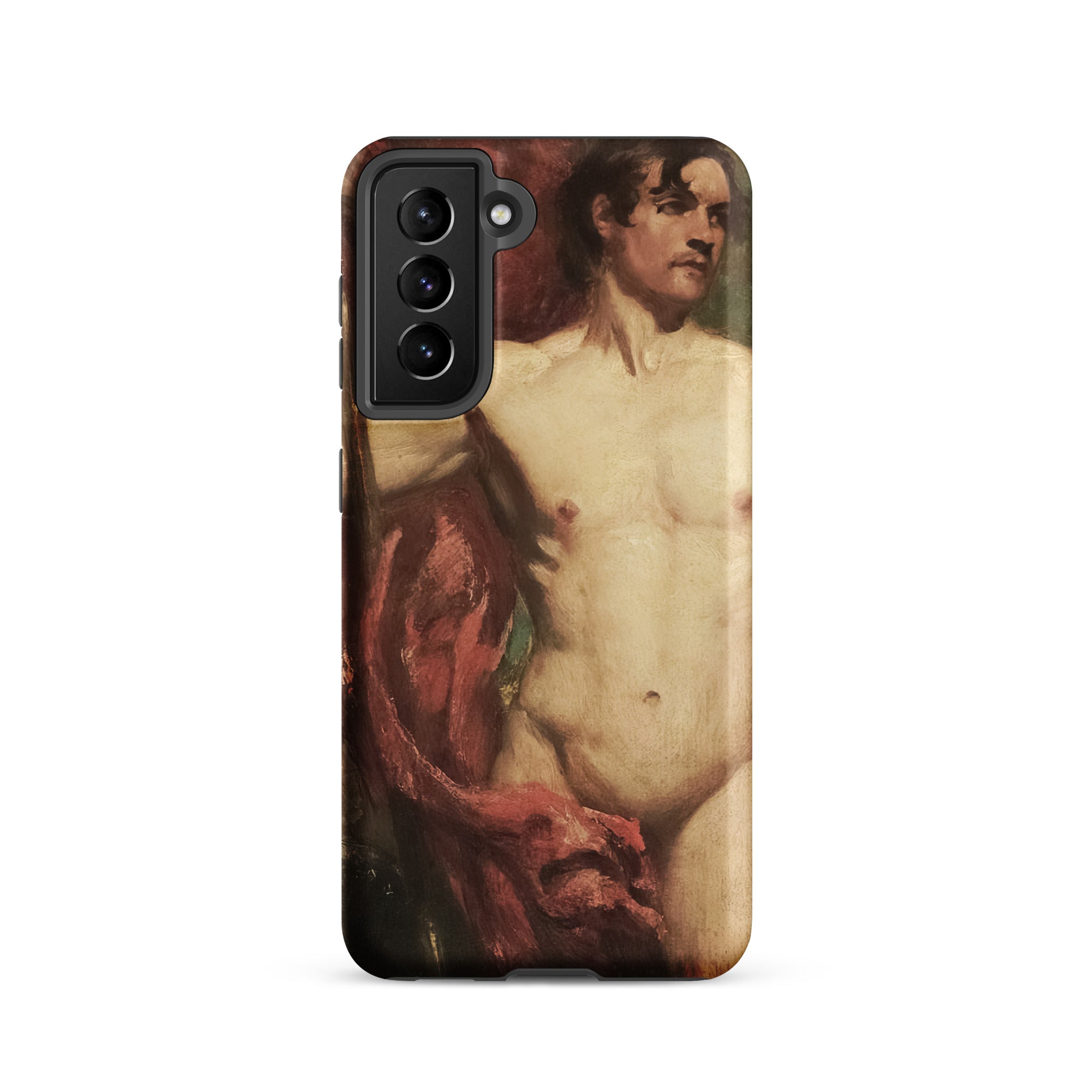 Male Nude Standard Bearer William Etty Samsung Case, Galaxy S21 / Matte, Smartphone Case Classical Painting Partially Draped Male Figure